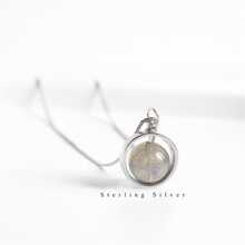 OMID Prata Esterlina 925 Ciclo Em Forma Moonstone Colar , Elegante & Estilo Simples Pedra Preciosa Bloqueio Gola Pingente Para Mulheres Acessório Presente