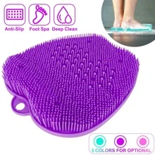 KIPOZI Shower Foot Scrubber And Massager Foot Scrubber In Shower Suction Foot Scrubber Cleaner And Massager Mat Improves Circulation - 紫色 - 查看 2