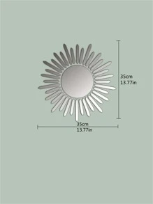 1set Sun Shaped Mirror Wall Sticker - Silver - View 4