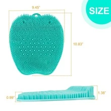 KIPOZI Shower Foot Scrubber And Massager Foot Scrubber In Shower Suction Foot Scrubber Cleaner And Massager Mat Improves Circulation - 藍色 - 查看 2