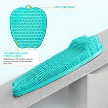 KIPOZI Shower Foot Scrubber And Massager Foot Scrubber In Shower Suction Foot Scrubber Cleaner And Massager Mat Improves Circulation - 藍色 - 查看 4