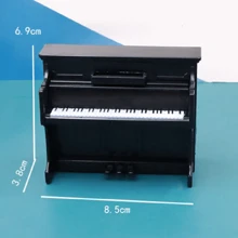 1入組微型家具鋼琴樂器模型裝飾玩具，送給孩子，尤其是女孩可愛禮物 - 黑色 - 查看 3