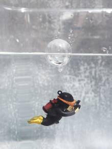 A Submerged Floating Ball Diver Aquarium Decor Fish Tank Accessories Ornament Landscape Decoration - Black - View 2