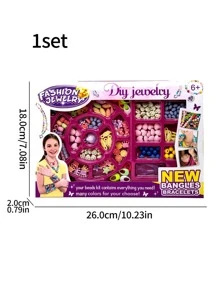 1 caja Kit de manualidades para hacer pulseras con cuentas para niños, juguete educativo y de juego de roles para niñas, juguetes para niñas, juguetes para niños, juguetes - Multicolor - Ver 6