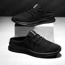 Men Sneakers Casual Running Shoes Walking Athletic Lightweight Breathable Shoes - màu đen - Xem 6