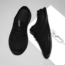 Men Sneakers Casual Running Shoes Walking Athletic Lightweight Breathable Shoes - màu đen - Xem 7