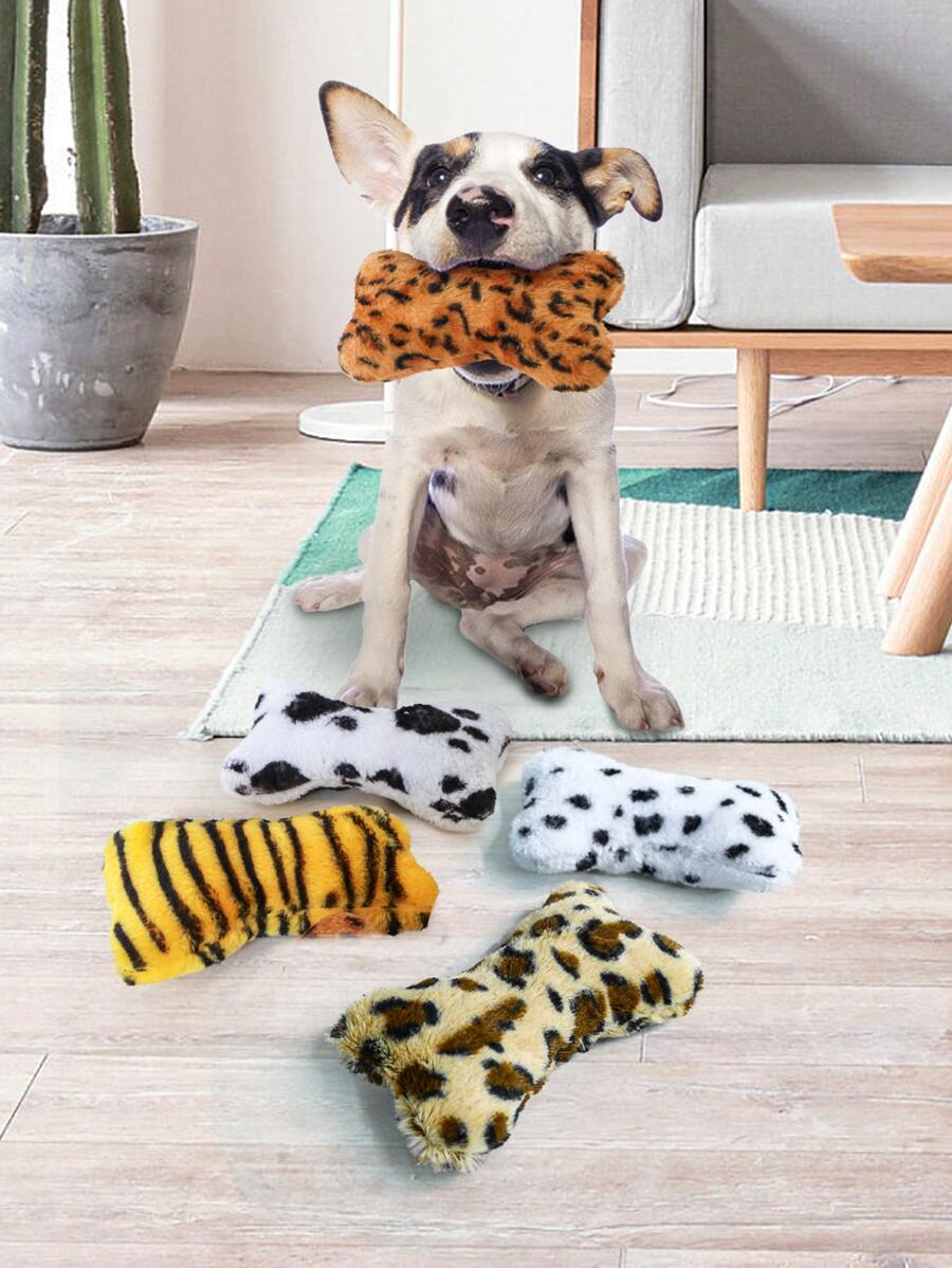 1 pieza Juguete de felpa para mascota al azar hueso - Multicolor - Ver 1