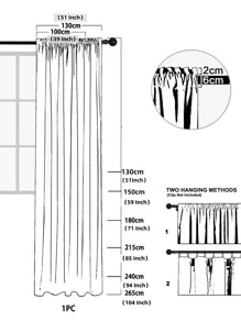 1pc Solid Color Sheer Curtain, Minimalist Polyester Single Panel Sheer Curtain For Home - White - View 3