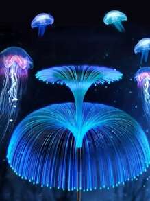 1入組/2入組太陽纖維視覺水母雙層水母戶外花園山水裝飾用品草坪燈