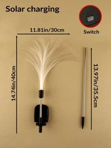 1入組/2入組太陽纖維視覺水母雙層水母戶外花園山水裝飾用品草坪燈