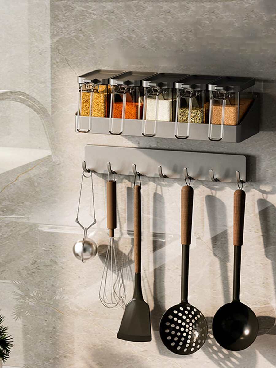 1入組青銅灰色膠黏劑鉤適用於牆,門,壁櫥,廚房 - 灰色 - 查看 1