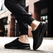 Men Sneakers Casual Running Shoes Walking Athletic Lightweight Breathable Shoes - màu đen - Xem 2