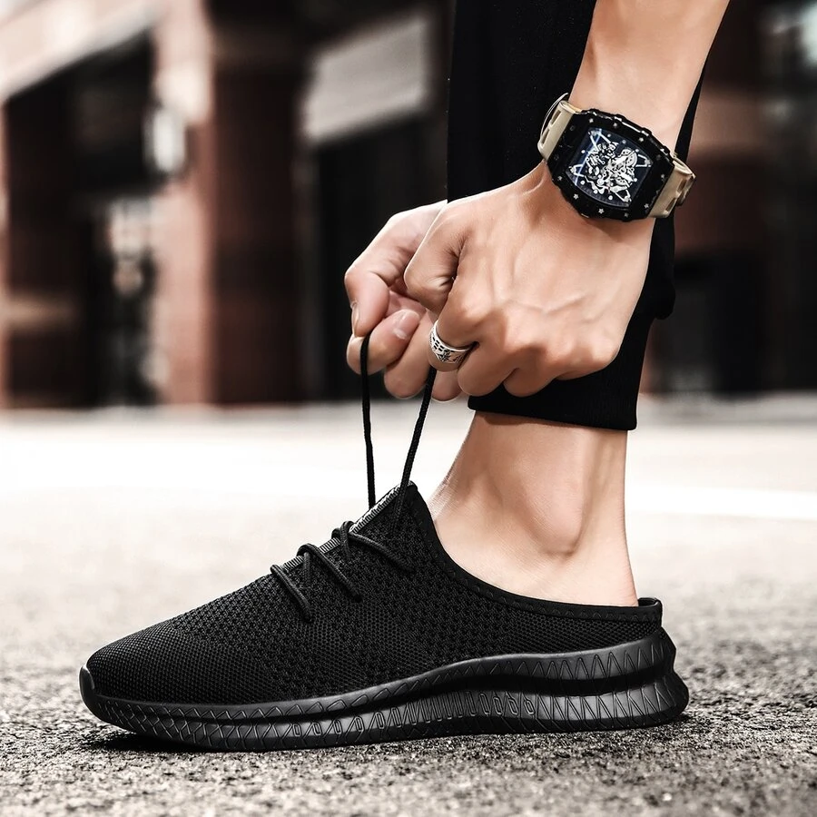 Men Sneakers Casual Running Shoes Walking Athletic Lightweight Breathable Shoes - màu đen - Xem 1