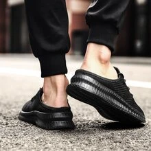 Men Sneakers Casual Running Shoes Walking Athletic Lightweight Breathable Shoes - màu đen - Xem 4