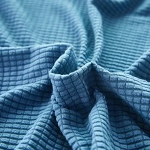 1pc Solid Color Simple Design Corn Kernels Plush Elastic Sofa Seat Cover For All Seasons - Blue - View 9
