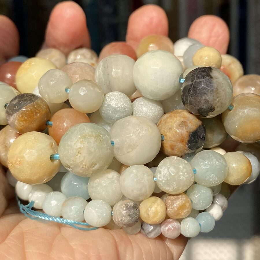 1 Sợi Tự nhiên Tròn Amazonite Bông tuyết Ngọc bích Onyx Spacer Lỏng lẻo Hạt đá Đối với Làm đồ trang sức Vòng tay 4/6/8/10mm - Nhiều màu - Xem 1