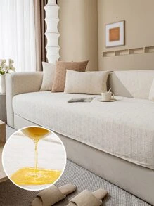 1入組雪尼爾防水障礙壓花沙發墊適用於四季,現代風格,防刮,透氣,防滑沙發套,,可用適用於L形沙發和1/2/3/4座位沙發(個別) - 米色 - 查看 1