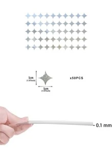 50pcs/Set Shiny Star Acrylic Mirror Wall Stickers, 10pcs Oval Water Drop Leaf Design, Self-Adhesive Removable Reusable, Suitable For Living Room, Bedroom, Kitchen, Dorm, Bathroom Decor, Restaurant, Wall Decor, Room Decor, Wall Mirror, Bathroom Decor, Living Room Decor - Silver - View 7