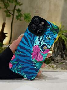 Tiger & Flower Pattern Phone Case - Multicolor - View 2