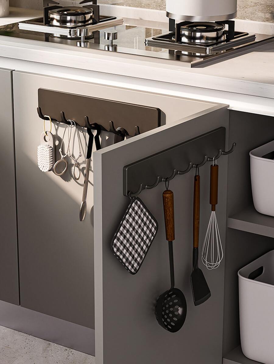 1 Miếng Xám Phòng bếp Cái móc Giá đỡ , Máy khoan Gắn trên tường Cái móc Đối với Phòng tắm Và Phòng ngủ - Xám - Xem 1