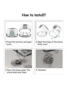 5pcs Clear View Heat Resistant Child Proof Stove Knob Covers, Children Kitchen Safety Guard Stove Oven Lock Baby Shower Family Decorations Gifts