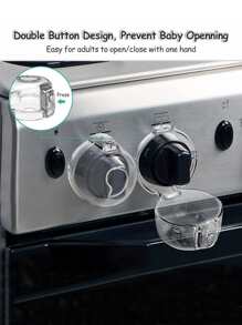 5pcs Clear View Heat Resistant Child Proof Stove Knob Covers, Children Kitchen Safety Guard Stove Oven Lock Baby Shower Family Decorations Gifts