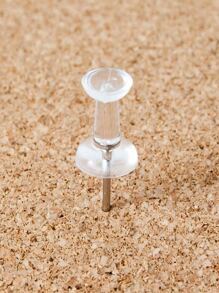 100pcs/pack Transparent Push Pins For Board, Drawing, & Fixing Material - Clear - View 2