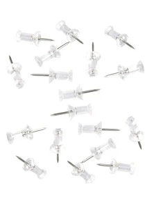 100pcs/pack Transparent Push Pins For Board, Drawing, & Fixing Material - Clear - View 5
