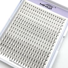 320PCS Premade Fans Eyelash Extensions 10D Thickness 0.07mm C/D Curl 8-15mm Eyelashes Middle Stem Heat Bonded Premade Fans Russian Volume Lash Extensions - Black - View 2