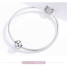 WOSTU 1pc Vintage 925 Sterling Silver Zodiac Bead Pendant, Suitable For DIY Bracelets And Necklaces - Silver - View 8