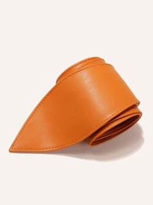 0942 Women's Wide Waistband Soft Elegant Bowknot Belt With Long Tassel Detail - Brown - View 4