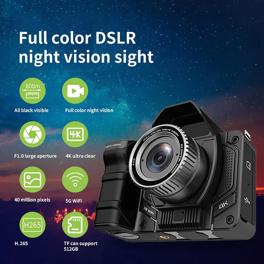 Free 64G memory card Full-color night vision device 4K ultra-high-definition infrared 4.2-inch large-screen digital camera Telescope camera Night vision device suitable for outdoor hunting and animal observation Free shockproof storage box and rechargeable battery
