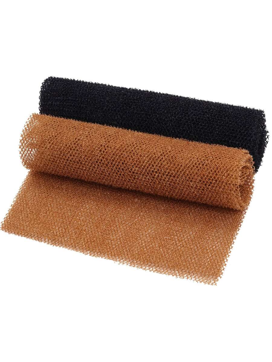 Set de 2 piezas de red exfoliante para el Body en color marrón y negro con paño de frotación para baños y duchas, para decoración del hogar en sala de estar, dormitorio y baño, para viajes, bodas, fiestas, cumpleaños, regalos para hombres, mamá, papá, amigos, Año Nuevo, accesorios, regalos divertidos - Café integral - Ver 1