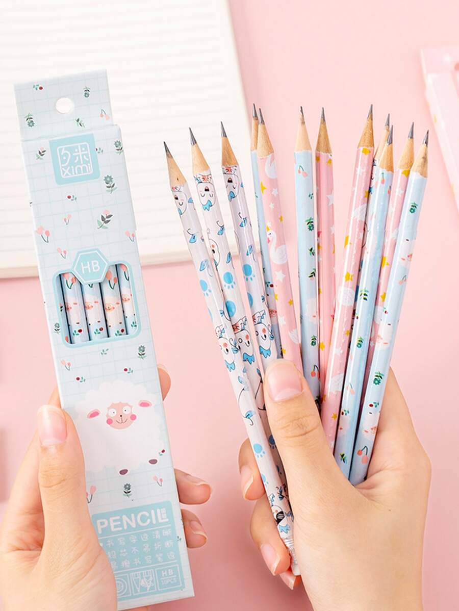 隨機可愛卡通有圖案鉛筆帶內置橡皮,1盒
