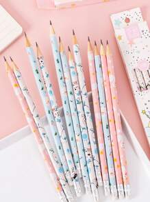 隨機可愛卡通有圖案鉛筆帶內置橡皮,1盒