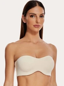 Minimizer Unlined Bandeau Underwire Strapless Bra - Beige - View 3