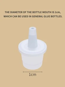 Glamlash 50入組睫毛膠黏劑膠水帽子通用鞭打膠水替代品瓶嘴唇頭嘴插頭 - 白色 - 查看 3