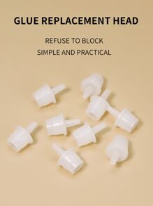 Glamlash 50入組睫毛膠黏劑膠水帽子通用鞭打膠水替代品瓶嘴唇頭嘴插頭 - 白色 - 查看 5