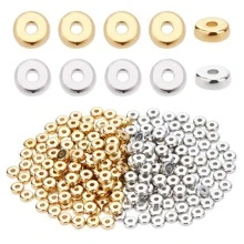 400 cái/bộ Tròn Vòng tay Spacer Dây chuyền Hoa tai Điện thoại di động Chuỗi Đồ trang sức Kết cườm Hạt - Vàng 200 & Bạc 200 - Xem 1