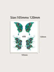 6 miếng dán mắt, mặt và cơ thể màu bướm lấp lánh dùng trang trí tiệc, sân khấu và hình xăm, chống nước và an toàn - Nhiều màu - Xem 6