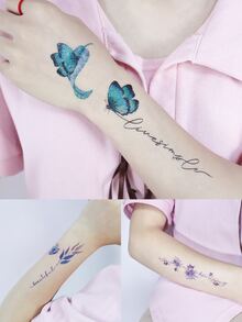 6 miếng dán mắt, mặt và cơ thể màu bướm lấp lánh dùng trang trí tiệc, sân khấu và hình xăm, chống nước và an toàn - Nhiều màu - Xem 3