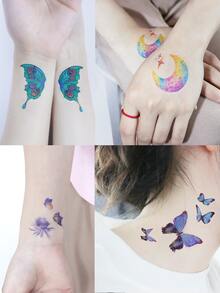 6 miếng dán mắt, mặt và cơ thể màu bướm lấp lánh dùng trang trí tiệc, sân khấu và hình xăm, chống nước và an toàn - Nhiều màu - Xem 4
