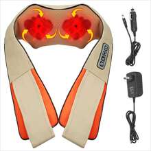 Shiatsu Massager With Heat Deep Kneading Massage Pillow For Shoulder Neck & Back - Beige - View 8