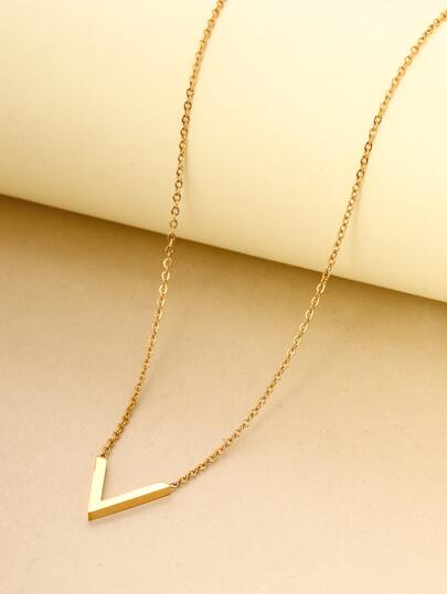 1 statement thin line V necklace