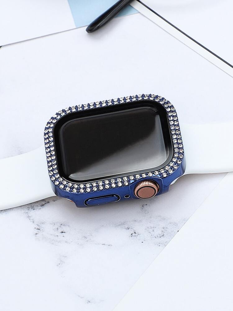 適用於Apple Watch 7保護殼+2.5D鋼化玻璃屏幕保護貼，適用於Apple Watch 8保護殼 - 玫瑰金 - 查看 9