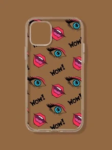 Funda de celular transparente con patrón de labio - Multicolor - Ver 1