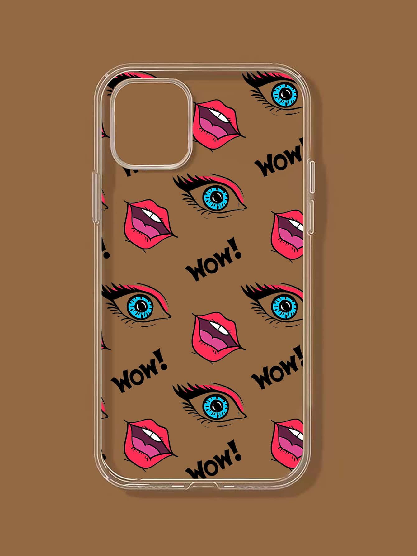 Funda de celular transparente con patrón de labio - Multicolor - Ver 1