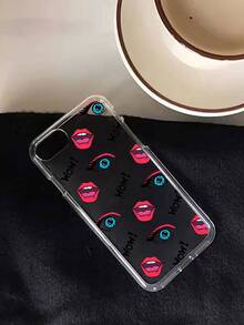 Funda de celular transparente con patrón de labio - Multicolor - Ver 5