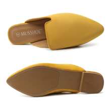 2025 Autumn Women's Flat Shoes - Slip On Shoes In Solid Suede Fashion Low Heel Dress Casual Work Office Party Shoes,Warm Layers Fashion - Màu vàng - Xem 7