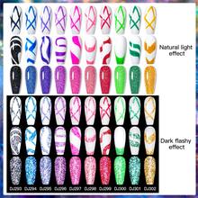 5毫升薄荷綠反光閃粉線凝膠指甲油,閃閃發光的亮片描繪浸泡式led Uv凝膠指甲藝術繪畫亮光油 - 薄荷綠 - 查看 3